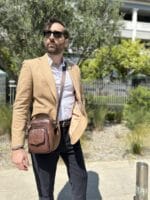 Bull Captain DJB 777 Δερμάτινη Ανδρική Τσάντα Ώμου / Χιαστί Σε Χρώμα Σκούρο Καφέ - Image 2