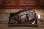 Bull Captain YB 082 Δερμάτινο Ανδρικό Τσαντάκι Μέσης Σε Χρώμα Σκούρο Καφέ - Image 11