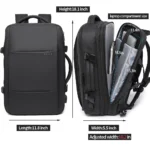 Bange 1908 Αδιάβροχη Τσάντα Πλάτης για Laptop 17.3" Σε Χρώμα Μαύρο - Image 4