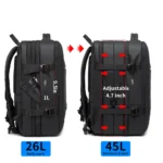 Bange 1908 Αδιάβροχη Τσάντα Πλάτης για Laptop 17.3" Σε Χρώμα Μαύρο - Image 5
