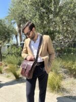 Bull Captain DJB 302 Δερμάτινη Ανδρική Τσάντα Ώμου / Χιαστί Σε Χρώμα Καφέ - Image 6