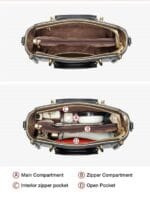 Foxer 928019F Δερμάτινη Γυναικεία Τσάντα Χειρός / Ώμου Σε Μαύρο - Image 4