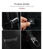 Tigernu T-B3105 Αδιάβροχο Σακίδιο Πλάτης Για Laptop 15,6'' Σε Χρώμα Black & Orange - Image 3