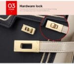 Foxer 953033F Δερμάτινη Γυναικεία Τσάντα Χειρός / Ώμου Σε Μαύρο - Image 8