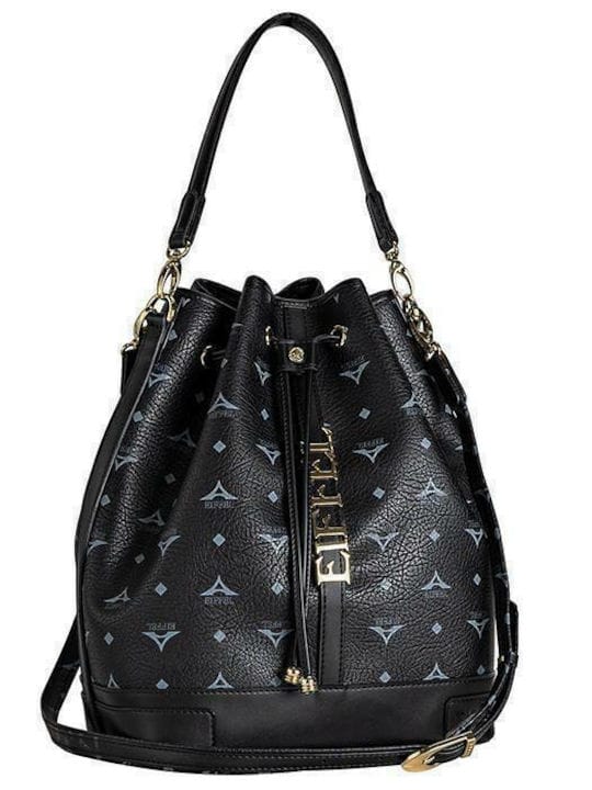 LA TOUR EIFFEL 36-10075LD Δερμάτινη Γυναικεία Τσάντα/Πουγκί Ώμου Σε Μαύρο - Image 4