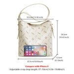 Foxer 9136015F Γυναικεία Τσάντα Shopper / Ώμου Σε Κρεμ - Image 5
