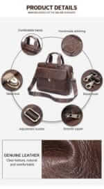 Cardinal 315 Δερμάτινος Χαρτοφύλακας Σε Χρώμα Καφέ - Image 7