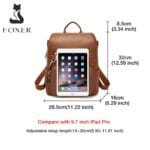 Foxer 9135070F Δερμάτινη Γυναικεία Τσάντα Πλάτης Σε Καφέ - Image 5