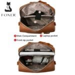 Foxer 9135070F Δερμάτινη Γυναικεία Τσάντα Πλάτης Σε Καφέ - Image 4