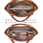 Foxer 986046F Δερμάτινη Γυναικεία Τσάντα Shopper / Ώμου Σε Καφέ - Image 3