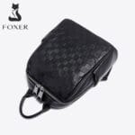 Foxer SF900116YF Δερμάτινη Γυναικεία Τσάντα Πλάτης Σε Μαύρο - Image 7