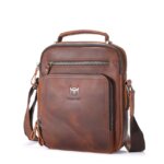 Bull Captain DJB 0500-L Δερμάτινη Ανδρική Τσάντα Ώμου / Χιαστί Σε Χρώμα Καφέ