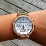 Michael Kors Parker Crystals Ρολόι Χρονογράφος Με Μεταλλικό Μπρασελέ σε Ροζ Χρυσό χρώμα MK5491 - Image 6