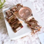 Michael Kors Stainless Steel Bracelet Nini Ρολόι Με Ροζ Χρυσό Μεταλλικό Μπρασελέ MK3236 - Image 4