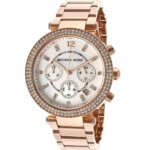 Michael Kors Parker Crystals Ρολόι Χρονογράφος Με Μεταλλικό Μπρασελέ σε Ροζ Χρυσό χρώμα MK5491 - Image 5