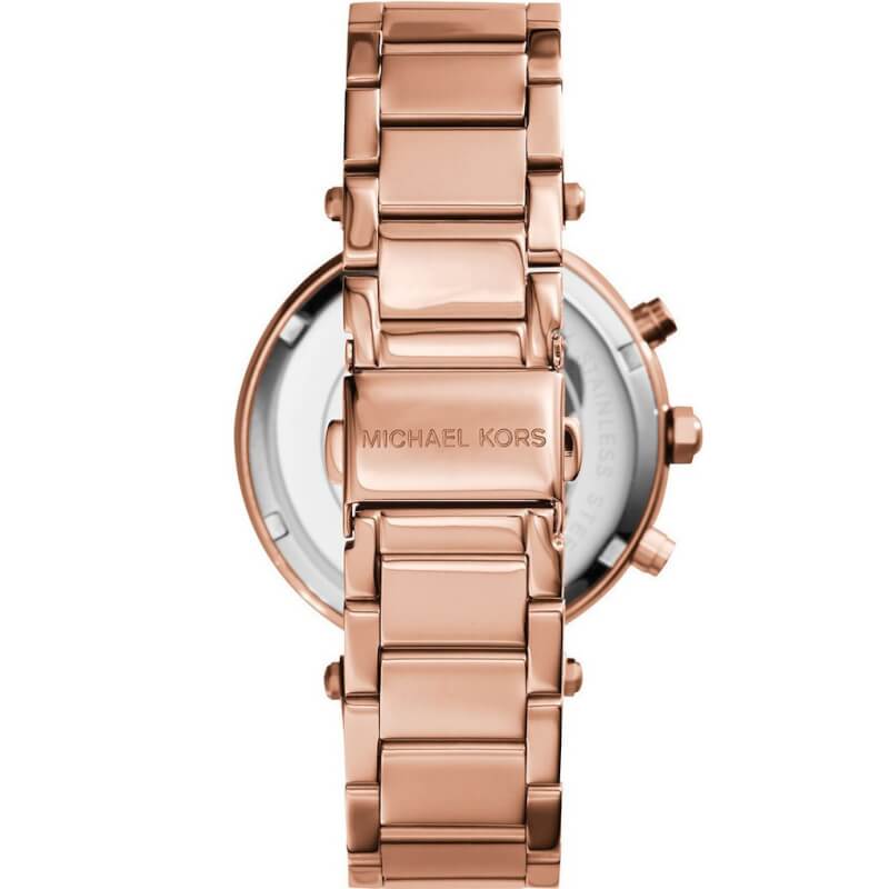 Michael Kors Parker Crystals Ρολόι Χρονογράφος Με Μεταλλικό Μπρασελέ σε Ροζ Χρυσό χρώμα MK5491 - Image 2