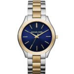 Michael Kors Slim Runway Ρολόι Με Ασημί / Χρυσό Μεταλλικό Μπρασελέ MK3479