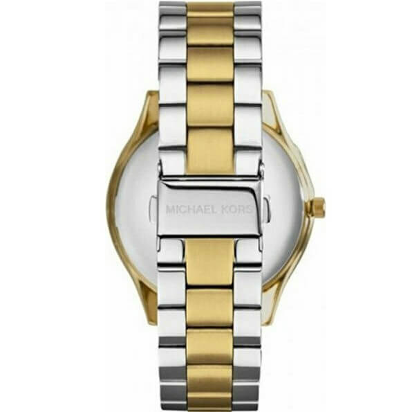 Michael Kors Slim Runway Ρολόι Με Ασημί / Χρυσό Μεταλλικό Μπρασελέ MK3479 - Image 5