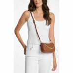 Michael Kors 35F4G1QC1L Pouchette Δερμάτινη Γυναικεία Τσάντα Χιαστί / Ώμου Σε Καφέ - Image 3