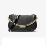 Michael Kors 35F4G1QC1L Pouchette Δερμάτινη Γυναικεία Τσάντα Χιαστί / Ώμου Σε Μαύρο