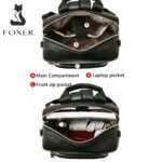 Foxer 9135070F Δερμάτινη Γυναικεία Τσάντα Πλάτης Σε Μαύρο - Image 4
