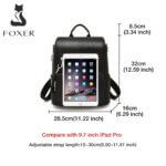 Foxer 9135070F Δερμάτινη Γυναικεία Τσάντα Πλάτης Σε Μαύρο - Image 5
