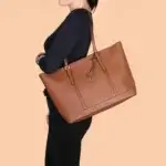 Michael Kors 35S0GTVT1VT1LLUG Δερμάτινη Γυναικεία Τσάντα Ώμου Σε Καφέ - Image 3
