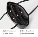 Foxer 958V422F Δερμάτινη Γυναικεία Τσάντα Shopper / Ώμου Σε Μαύρο - Image 4