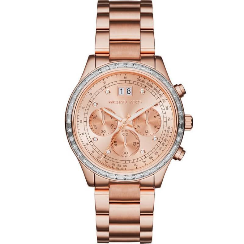 Michael Kors Brinkley Ρολόι Χρονογράφος Με Ροζ Χρυσό Μεταλλικό Μπρασελέ MK6204 - Image 1