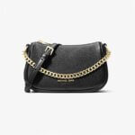 Michael Kors 35F4G1QC1L Pouchette Δερμάτινη Γυναικεία Τσάντα Χιαστί / Ώμου Σε Μαύρο