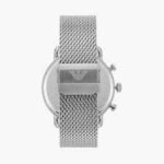 Emporio Armani Ρολόι Χρονογράφος με Ασημί Μεταλλικό Μπρασελέ Aviator AR11104 - Image 4