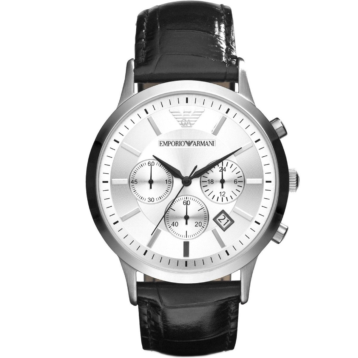 Emporio Armani Ρολόι Χρονογράφος με Δερμάτινο Λουράκι σε Μαύρο AR2432 - Image 1