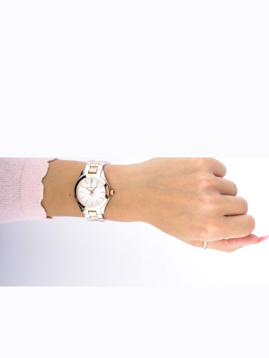 Michael Kors Slim Runway Ρολόι με Ροζ Χρυσό Μεταλλικό Μπρασελέ MK3204 - Image 4