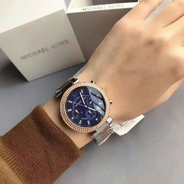 Michael Kors Parker Ρολόι Χρονογράφος Με Ροζ Χρυσό Μεταλλικό Μπρασελέ MK6141 - Image 2