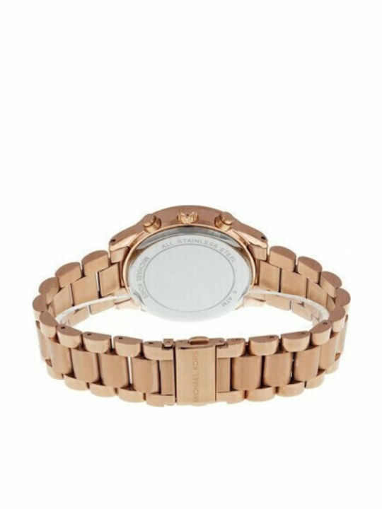 Michael Kors Slim Runway Ρολόι με Ροζ Χρυσό Μεταλλικό Μπρασελέ MK3205 - Image 2