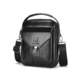 Bull Captain DJB 069 Δερμάτινη Ανδρική Τσάντα Ώμου / Χιαστί Σε Χρώμα Μαύρο