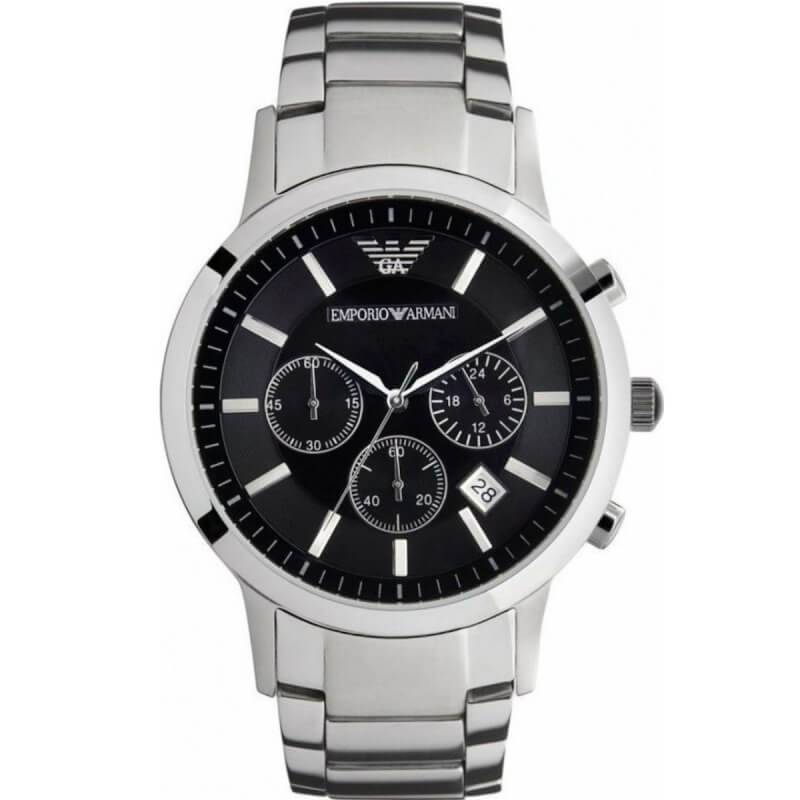 Emporio Armani Renato Ρολόι Χρονογράφος με Ασημί Μεταλλικό Μπρασελέ AR2434 - Image 1