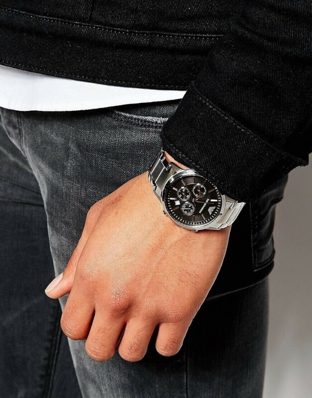 Emporio Armani Renato Ρολόι Χρονογράφος με Ασημί Μεταλλικό Μπρασελέ AR2434 - Image 4