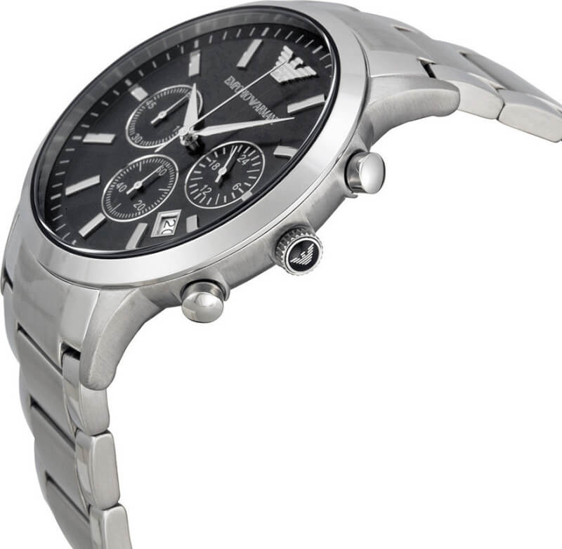 Emporio Armani Renato Ρολόι Χρονογράφος με Ασημί Μεταλλικό Μπρασελέ AR2434 - Image 2