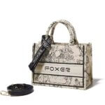 Foxer 9165033F Υφασμάτινη Γυναικεία Τσάντα Χειρός / Ώμου Σε Black & White - Image 2