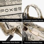 Foxer 9165033F Υφασμάτινη Γυναικεία Τσάντα Χειρός / Ώμου Σε Black & White - Image 4