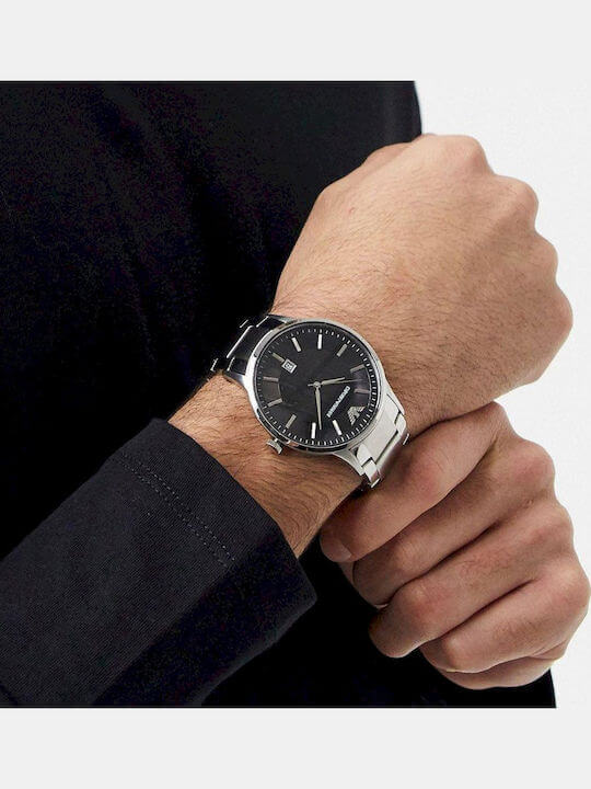 Emporio Armani Renato Ρολόι Χρονογράφος με Ασημί Μεταλλικό Μπρασελέ AR2457 - Image 4