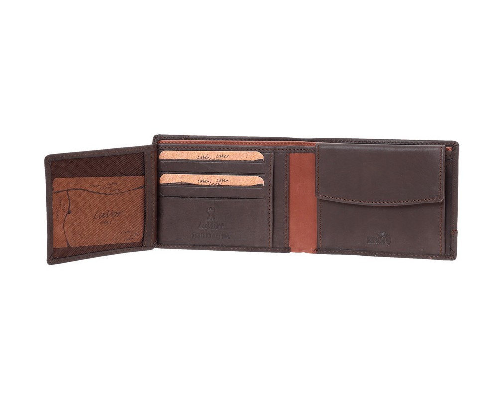 Lavor 1-6170 Δερμάτινο Ανδρικό Πορτοφόλι Με RFID Καφέ - Image 2