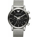 Emporio Armani Classic Ρολόι Χρονογράφος με Ασημί Μεταλλικό Μπρασελέ AR1811