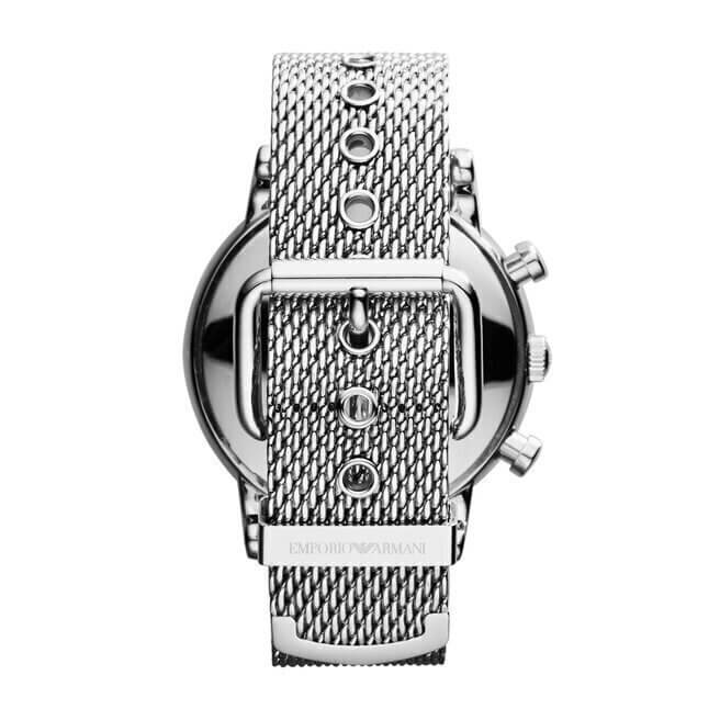 Emporio Armani Classic Ρολόι Χρονογράφος με Ασημί Μεταλλικό Μπρασελέ AR1811 - Image 3