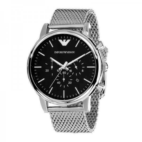 Emporio Armani Classic Ρολόι Χρονογράφος με Ασημί Μεταλλικό Μπρασελέ AR1811 - Image 2
