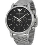 Emporio Armani Classic Ρολόι Χρονογράφος με Ασημί Μεταλλικό Μπρασελέ AR1808 - Image 5