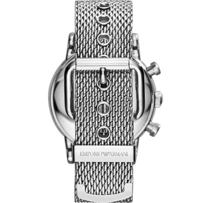 Emporio Armani Classic Ρολόι Χρονογράφος με Ασημί Μεταλλικό Μπρασελέ AR1808 - Image 7