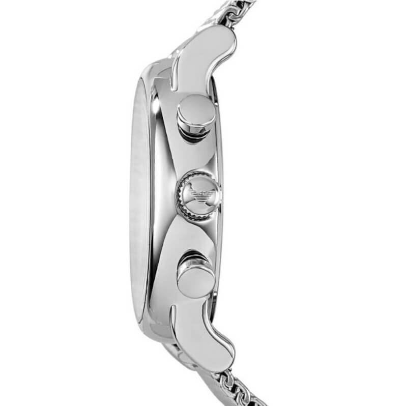 Emporio Armani Classic Ρολόι Χρονογράφος με Ασημί Μεταλλικό Μπρασελέ AR1808 - Image 8