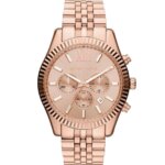 Michael Kors Lexington Ρολόι Χρονογράφος Με Ροζ Χρυσό Μεταλλικό Μπρασελέ MK8319